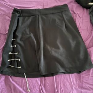 Black Chain-Embellished Women's Skirt